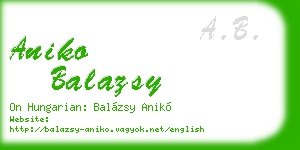 aniko balazsy business card