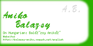 aniko balazsy business card